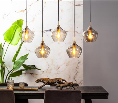 Hängeleuchte RAKEL 5L 104x20x120 cm antique bronze+smoked