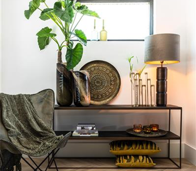 Tablett MELE Ø48x1,5 cm antique green-gold