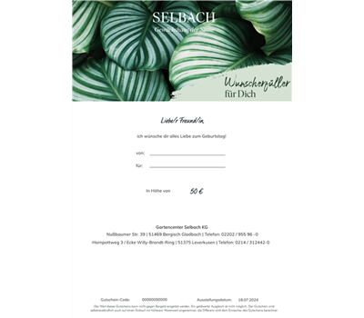 Gutschein zum Selbstausdrucken