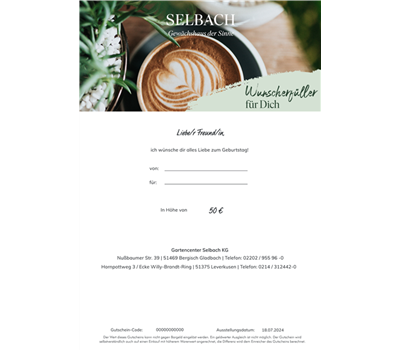 Gutschein zum Selbstausdrucken